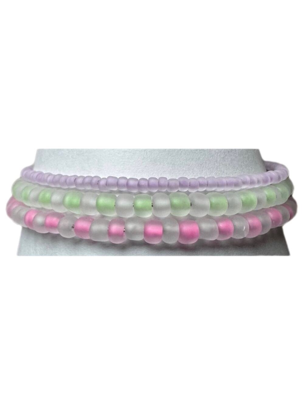 Glow in dark bracelet handmade memory wire one size fits most